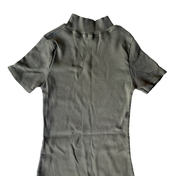 Olive Rib-Knit Dress - Picture 6 of 9